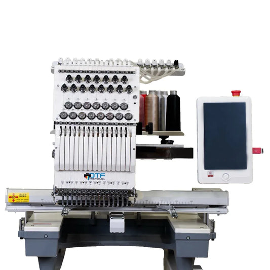 Single Head 15-Needle Embroidery Machine with Cap Support
