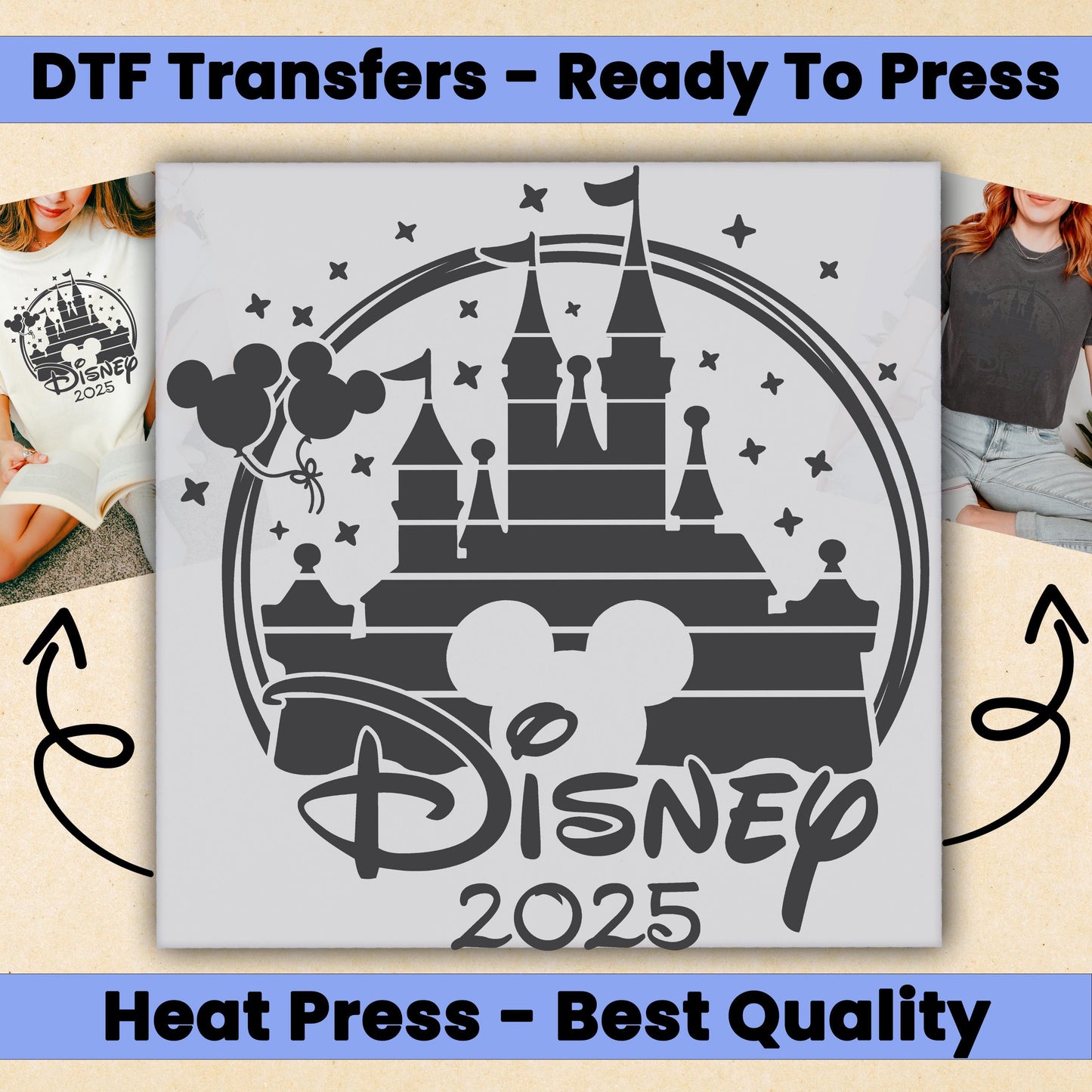Disney Castle 2025 Ready To Press, Family Disney Trip 2025, Disneyworld 2025 DTF, Family Disney 2025 DTF Transfer, Disney 2025 Heat Transfer