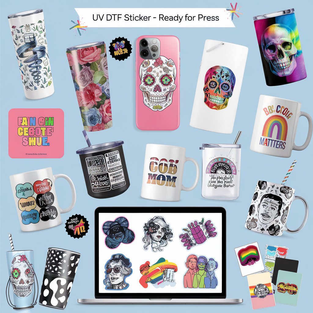 UV DTF Sticker Transfers by Size